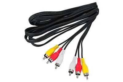 Шнур 3 RCA - 3 RCA, 3м, черный REXANT - Фото 2