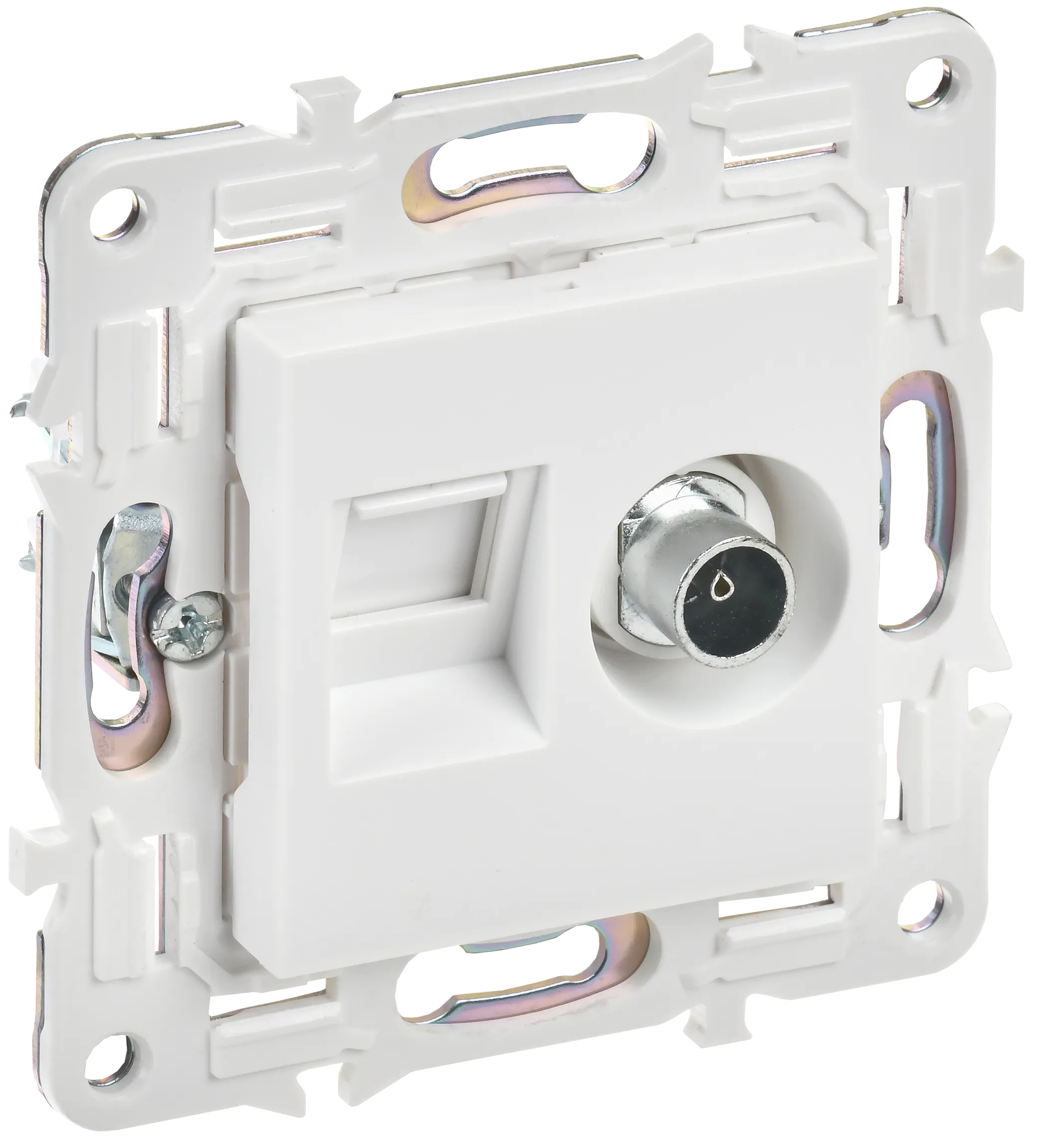 SKANDY Розетка двойная TV+RJ45 кат.6E SK-A15W арктический белый IEK SK-AK20-2-K01