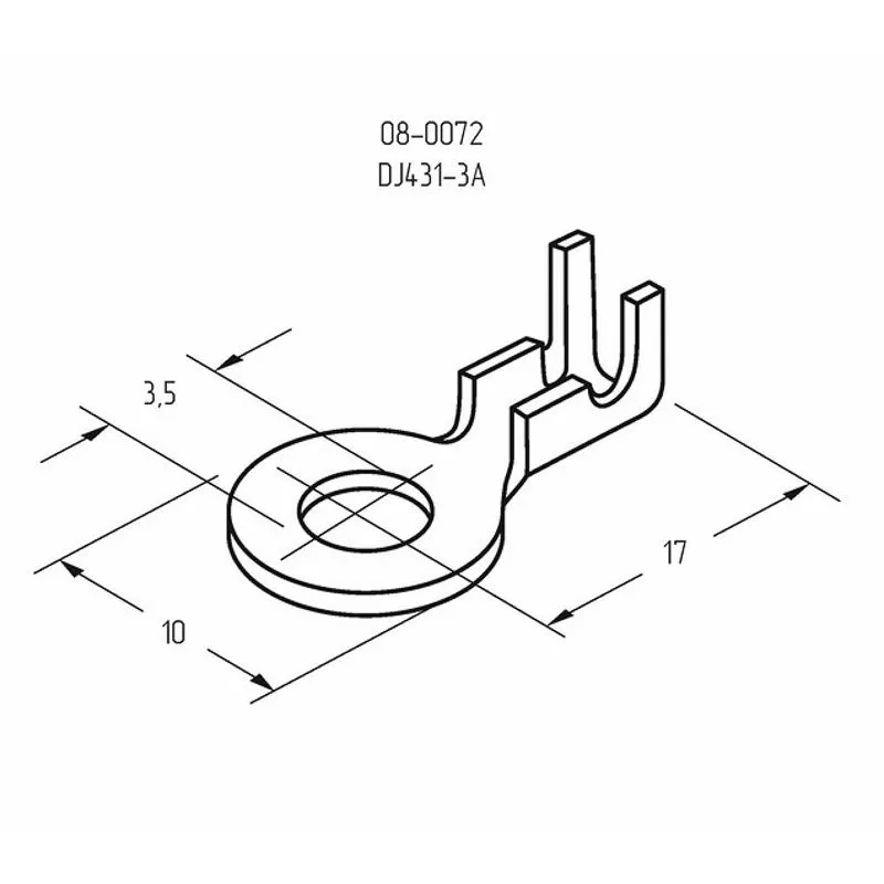 Наконечник кольцевой REXANT, ø3.5 мм, 0.5-0.8 мм² (НК 3-0,5-0,8) - Фото 2