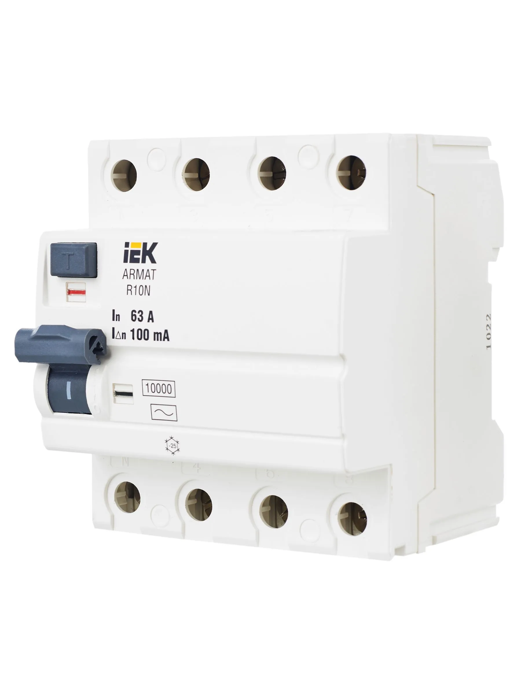 ARMAT Выключатель дифференциального тока R10N 4P 63А 100мА тип AC IEK - Фото 8