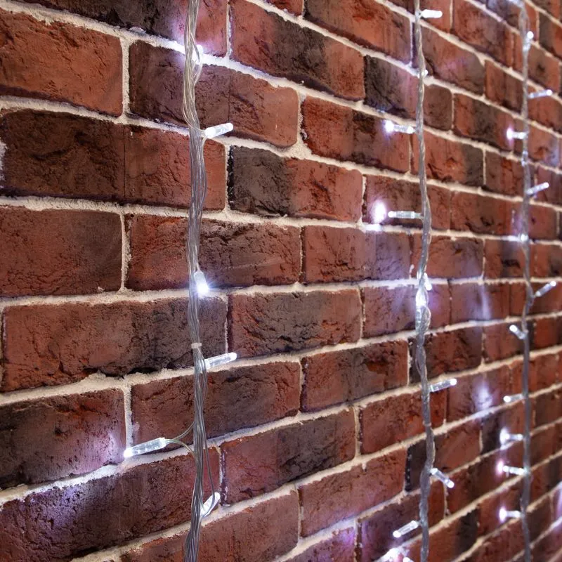 Гирлянда светодиодная Занавес 2х6м 360 LED БЕЛЫЙ прозрачный ПВХ IP65 эффект водопада 24В не соединяется трансформатор в комплекте NEON-NIGHT - Фото 2
