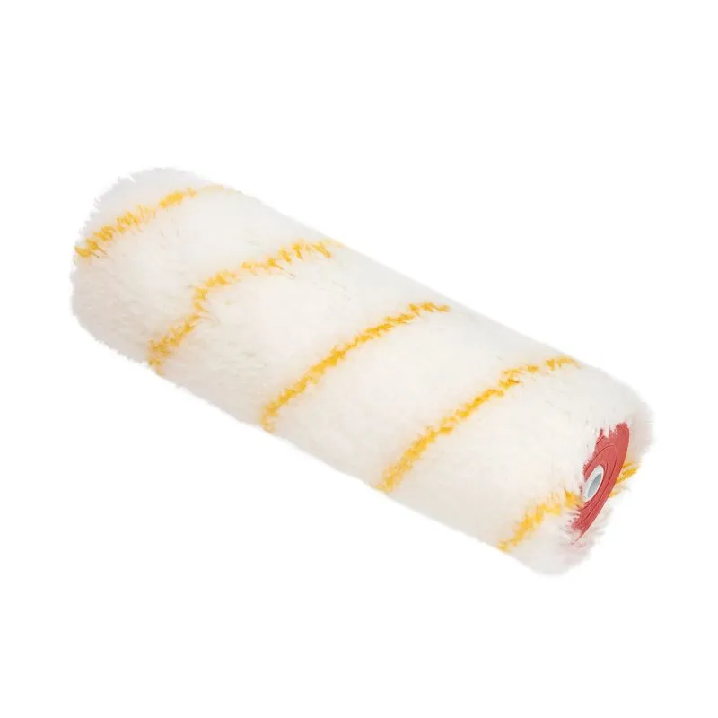 Ролик (сменный) полиамид белый с желтой полосой, ворс 11 мм, ширина ролика 180 мм, Ø 42 мм, бюгель 8 мм, серия «Мастер» REXANT 89-0107