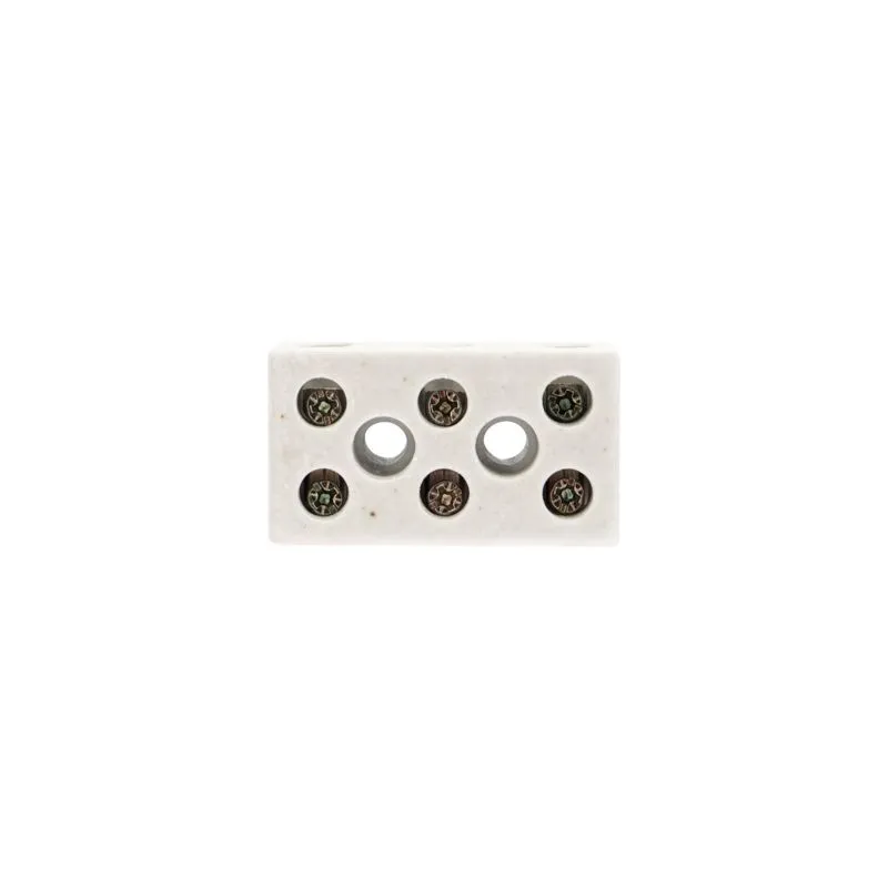 Клемма керамическая винтовая КВ 12 мм² 3 пары контактов с крепежным отверстием (45 шт./уп.) REXANT - Фото 3