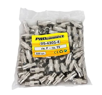 Переходник гнездо F – гнездо TV с кольцом PROconnect - Фото 3