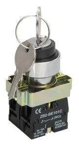 Переключатель LAY5-BG45 на 2 положения с ключом без фиксации NO+NC IEK BSW80-BG-2-K02