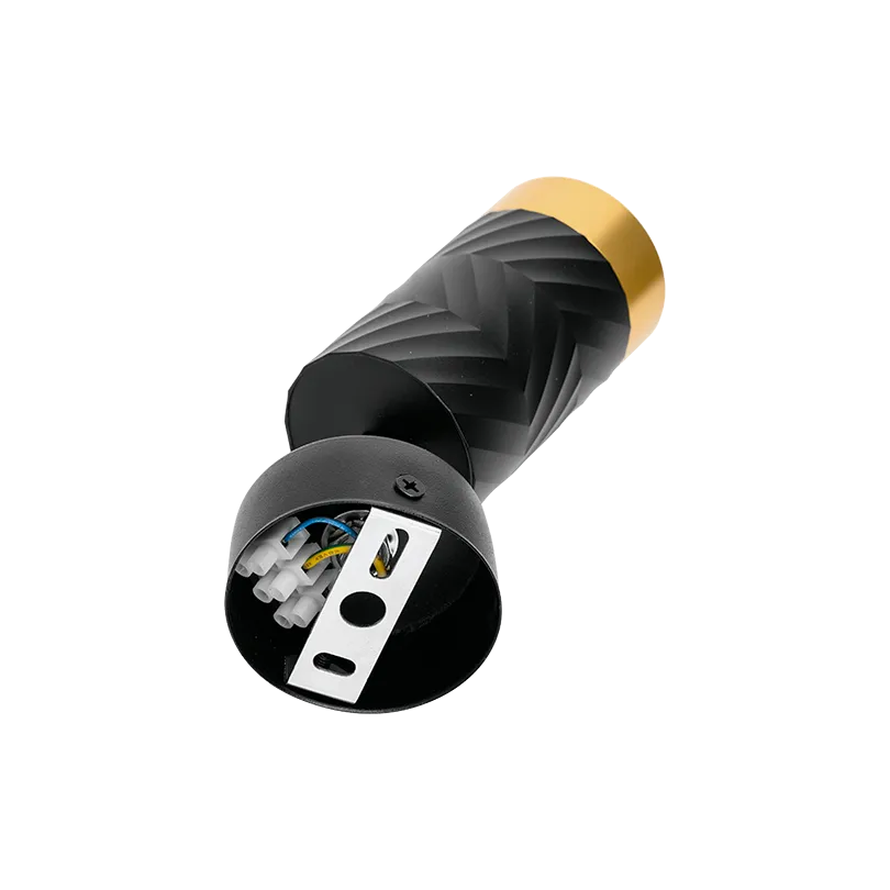 Накладной светильник WOLTA WSL-GU10/S09BG IP20 под лампу GU10 Чёрный/золото LINEA D60x170 1/50 - Фото 6
