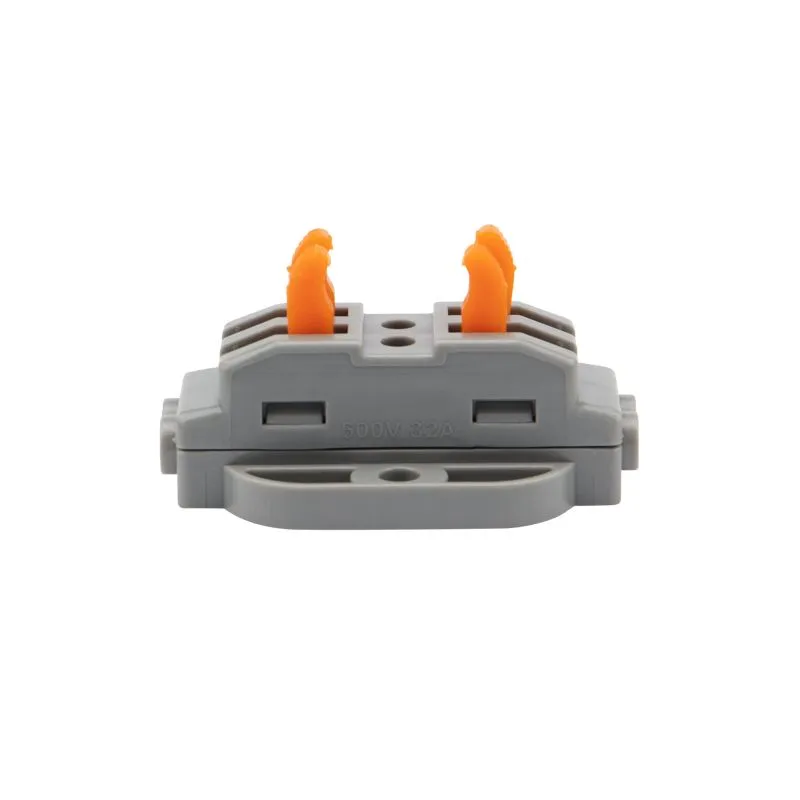 Клемма СМК 222-422P проходная 2 полюса, с монтажной площадкой (0,08-4 мм²), серая (блистер 5 шт./уп.) REXANT - Фото 2