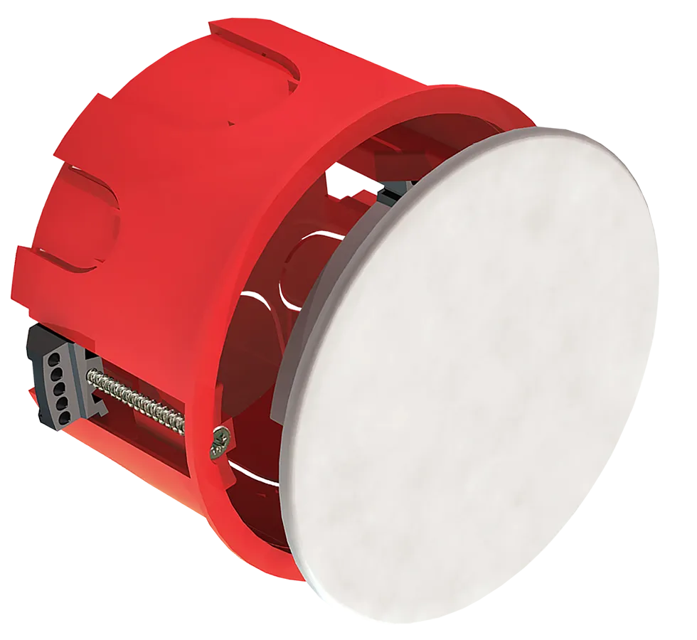 Коробка распаячная КМ41025 для полых стен безгалогенная (HF) D=80х40мм с пластиковыми лапками IEK