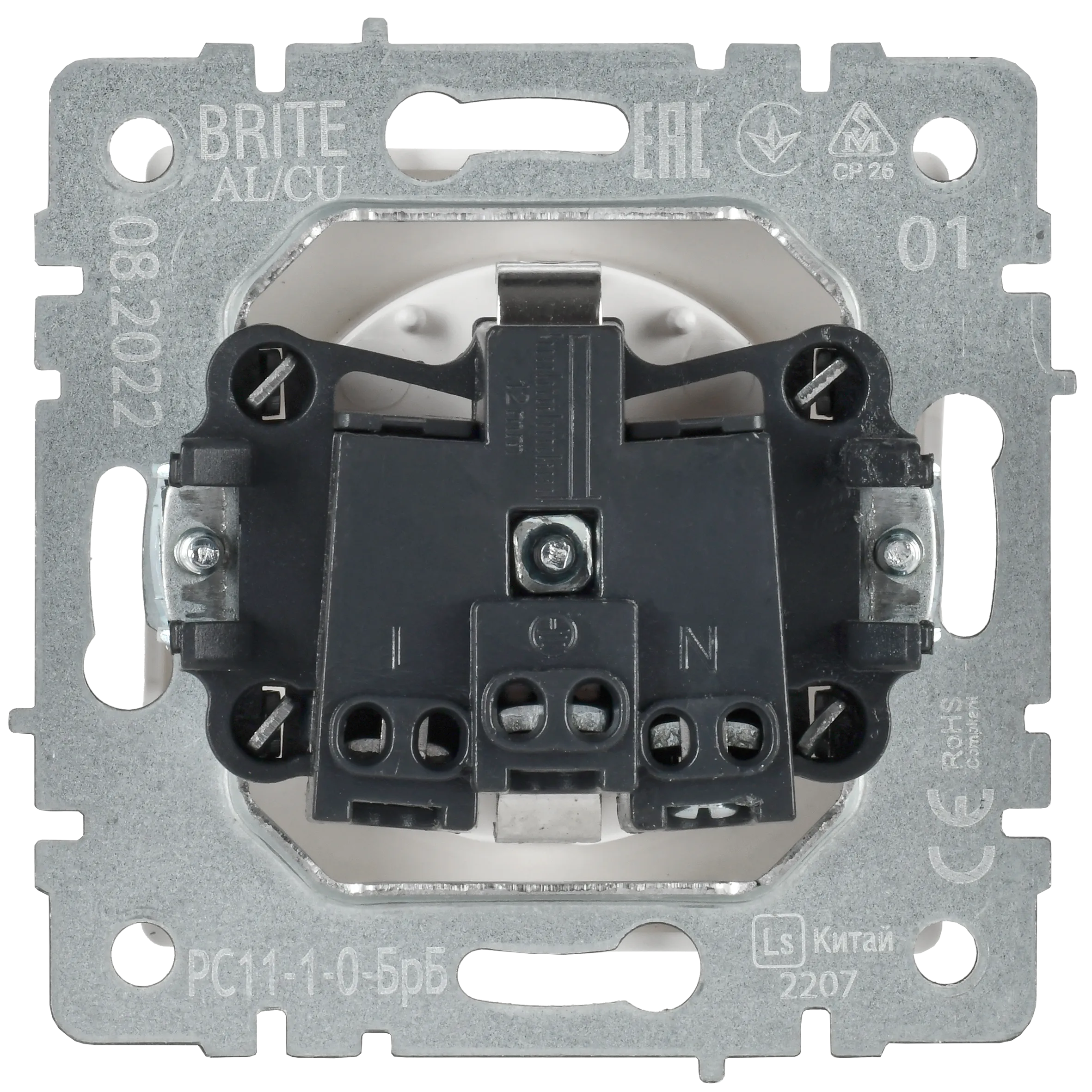 BRITE Розетка 1-местная с заземлением без защитных шторок 16А РС11-1-0-БрБ белый IEK - Фото 5