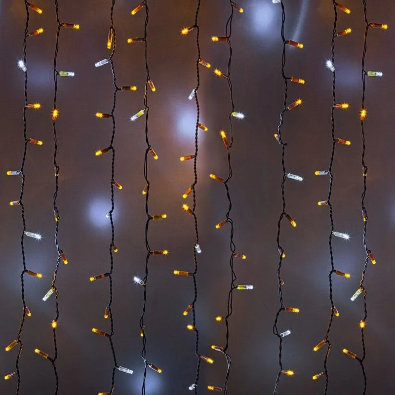 Гирлянда светодиодная Занавес 2х1,5м 360 LED ЖЕЛТЫЙ белый ПВХ IP65 эффект мерцания 230В блок в комплекте NEON-NIGHT 235-225