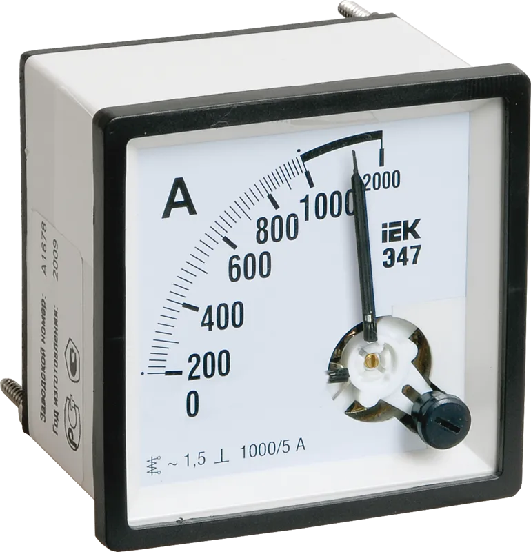 Амперметр аналоговый Э47 1000/5А класс точности 1,5 72х72мм IEK