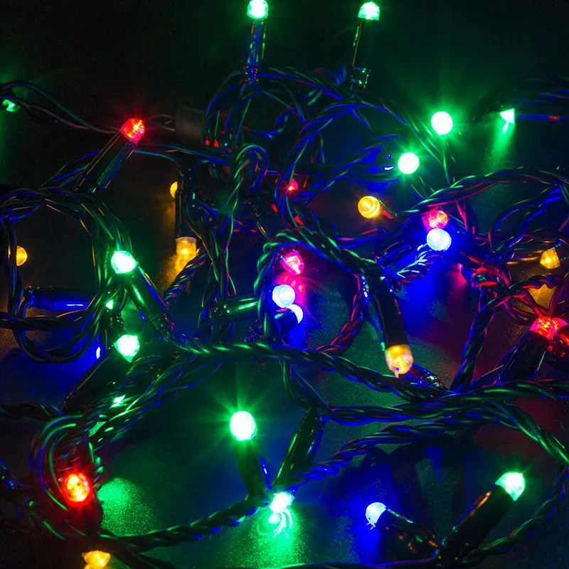 Гирлянда светодиодная Нить 10м 100 LED МУЛЬТИКОЛОР черный ПВХ IP65 постоянное свечение 230В соединяется нужен блок 303-500 NEON-NIGHT 305-179