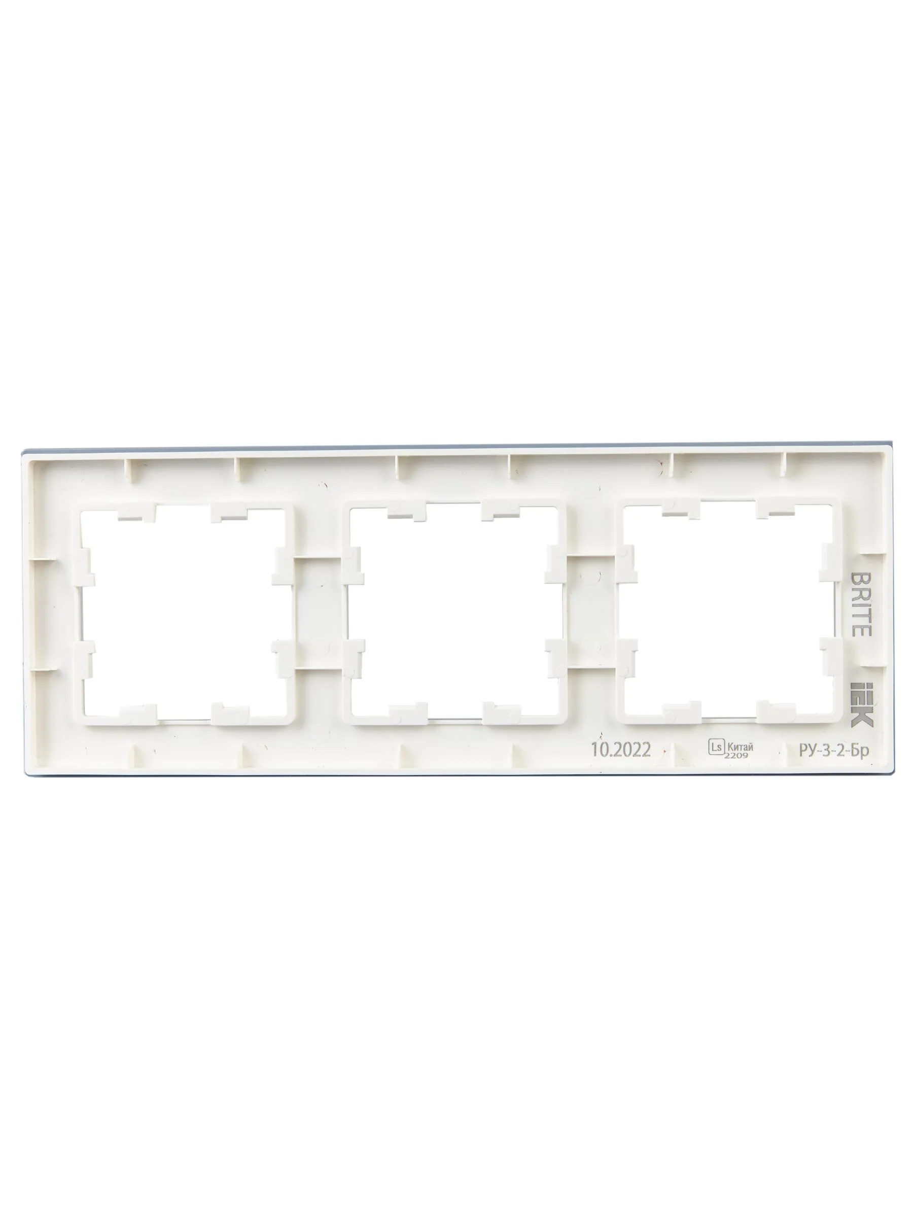 BRITE Рамка 3-местная РУ-3-2-Бр стекло белый матовый IEK - Фото 6