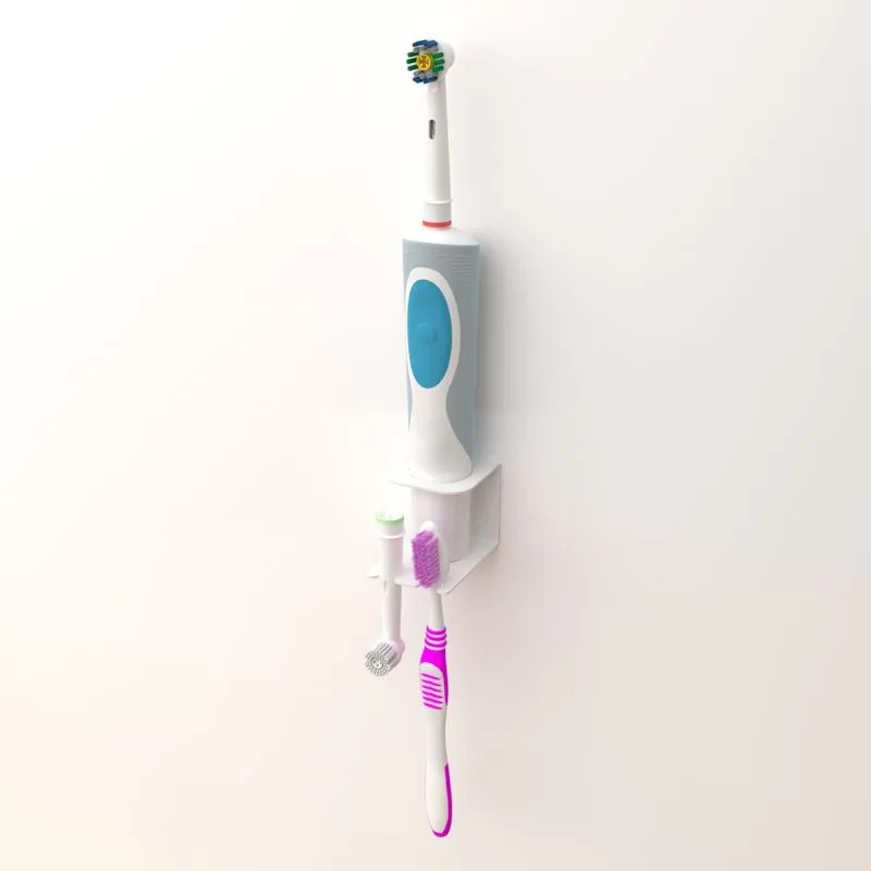 Держатель для хранения электрических зубных щеток и насадок, монтаж без сверления, белый REXANT 38-0716