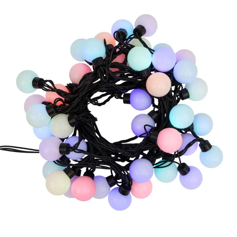 Гирлянда светодиодная Мультишарики Ø38мм 10м 40 LED RGB черный ПВХ IP65 быстрая смена цвета 230В нужен блок 303-500 NEON-NIGHT - Фото 2