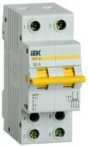 Выключатель-разъединитель трехпозиционный ВРТ-63 2P 50А IEK MPR10-2-050