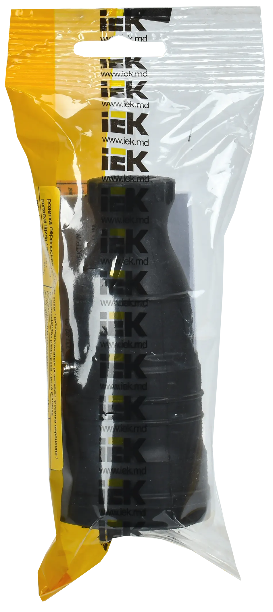 OMEGA Розетка переносная РБп14-1-0м IP20 каучук черная IEK - Фото 2