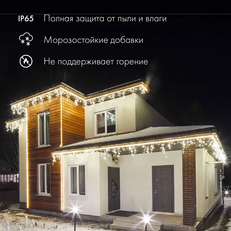 Дюралайт LED двухжильный 230В 13мм 24 LED/м ТЕПЛЫЙ БЕЛЫЙ постоянное свечение модуль 2м бухта 100м NEON-NIGHT - Фото 2