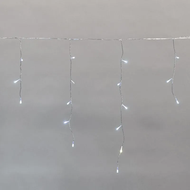 Гирлянда светодиодная Айсикл (бахрома) 5х0,6м, с эффектом мерцания, прозрачный провод, IP44, 230В, диоды БЕЛЫЕ, 112LED NEON-NIGHT
