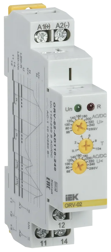 Реле контроля напряжения ORV однофазное 110-240В AC/DC IEK