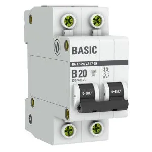 Авт. выкл. 2P 20А (B) 4,5кА ВА 47-29 mcb4729-2-20-B