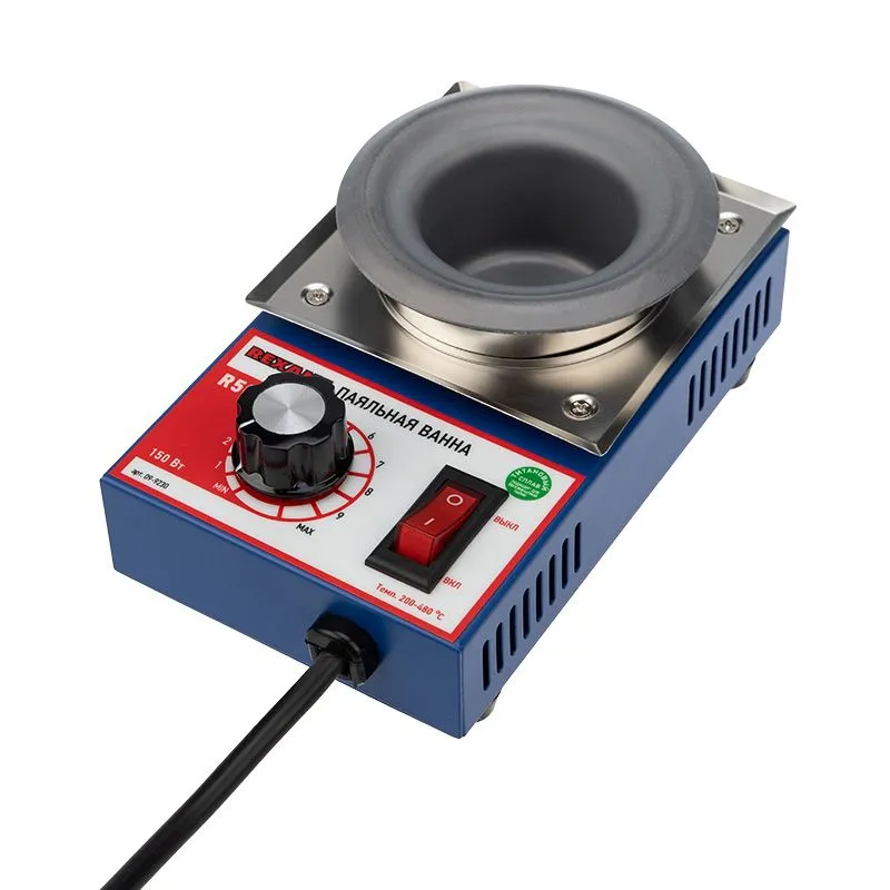 Паяльная ванна REXANT, модель R50F, 150 Вт, ø 50 мм, 200-480 °C, бессвинцовая - Фото 2