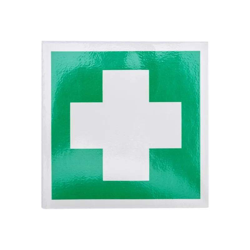 Наклейка знак медицинского  назначения "Аптечка первой медицинской помощи"100*100 мм Rexant