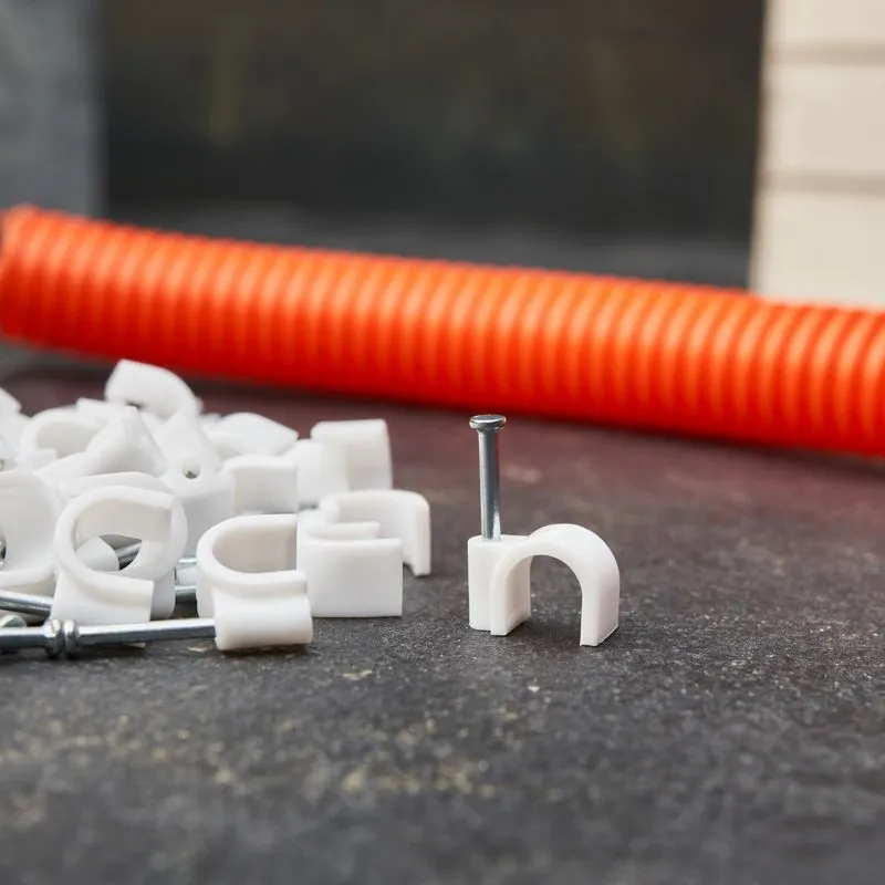 Крепеж кабеля круглый 9мм, белый (50 шт/уп) REXANT - Фото 2