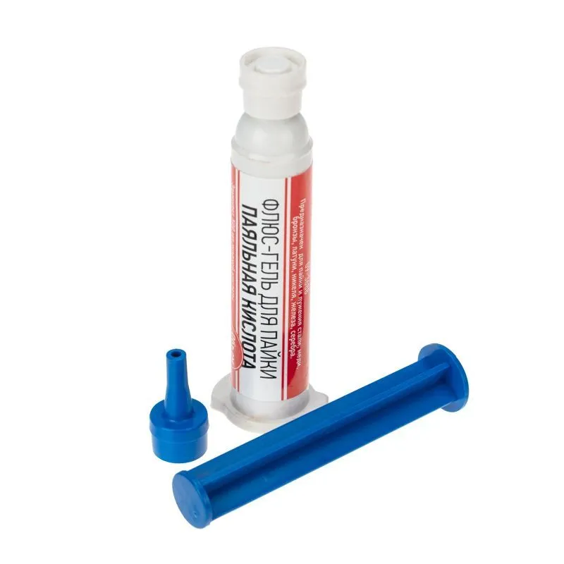 Флюс-гель для пайки, ПАЯЛЬНАЯ КИСЛОТА, 12мл, техно-шприц, блистер REXANT 09-3688