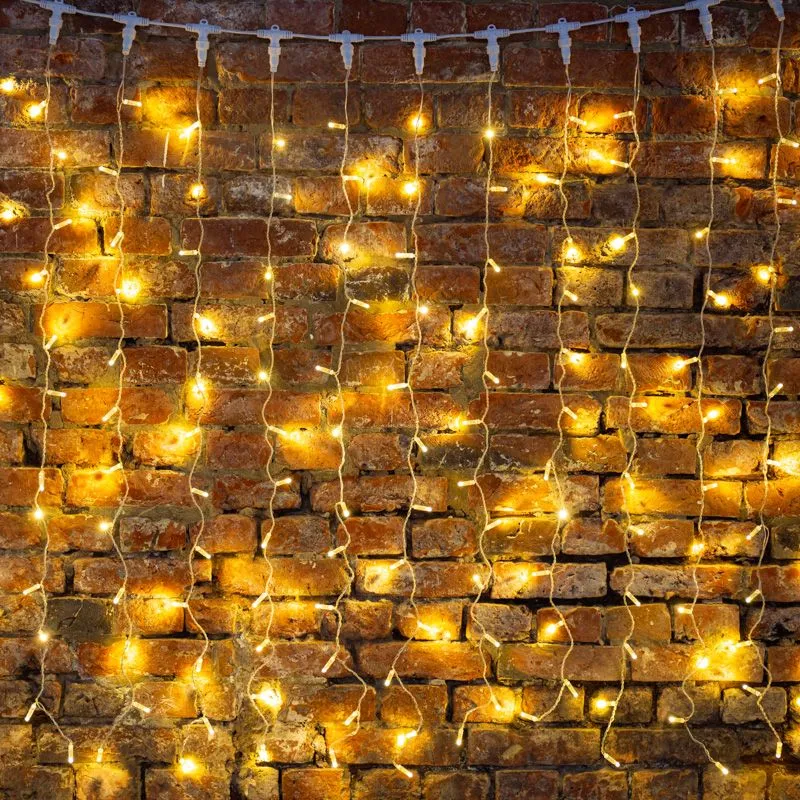 Гирлянда светодиодная Занавес 2х3м 600 LED ТЕПЛЫЙ БЕЛЫЙ прозрачный ПВХ IP65 постоянное свечение 230В нужен блок 303-500-1 - Фото 2