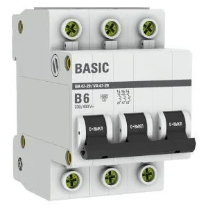 Авт. выкл. 3P 6А (B) 4,5кА ВА 47-29 mcb4729-3-06-B