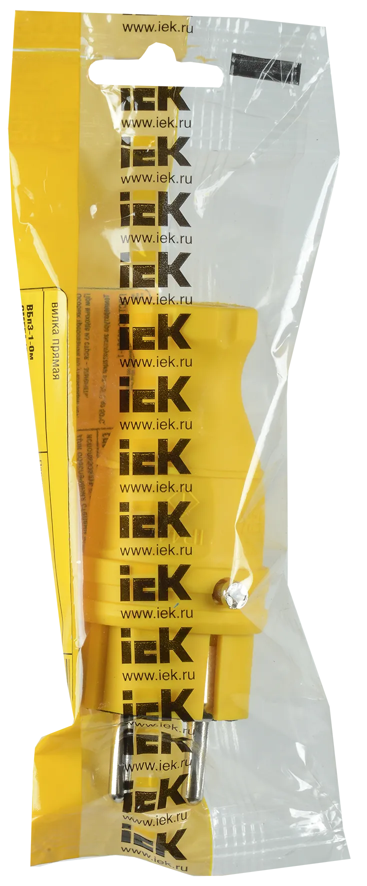 Вилка прямая ВБп3-1-0м IP44 ОМЕГА каучук жёлтая IEK - Фото 2