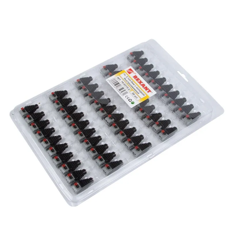 Разъем питания DC гнездо 2,1х5,5 с быстрозажимной колодкой REXANT - Фото 2