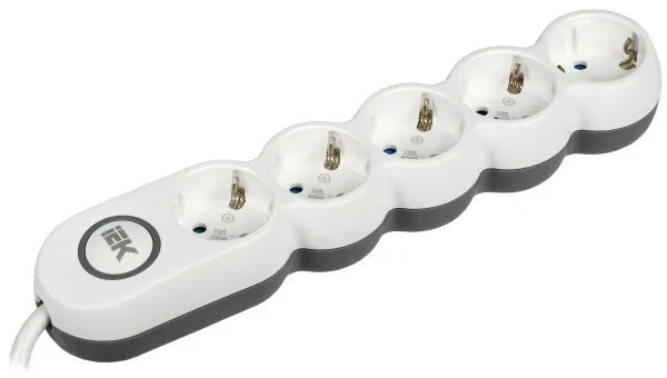 Удлинитель У05В 5 мест с заземлением 3м 3х1,5мм2 16А/250В UNO IEK WYP53-16-05-03-ZK