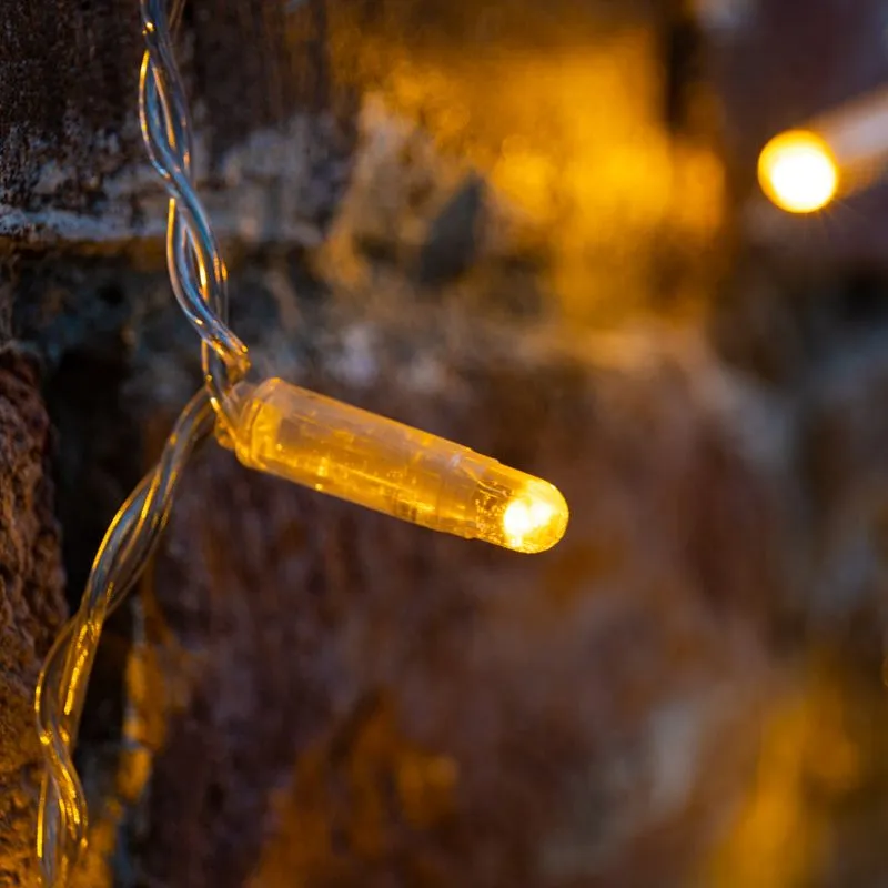 Гирлянда светодиодная Занавес 2х1,5м 192 LED ЖЕЛТЫЙ прозрачный ПВХ IP65 постоянное свечение 230В нужен блок 303-500-1 NEON-NIGHT - Фото 2