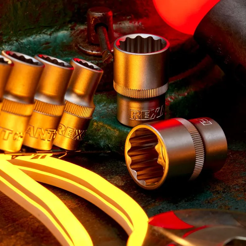 Набор торцевых головок 1/2, двенадцатигранные, CrV, 10 шт., 10-24мм REXANT - Фото 2