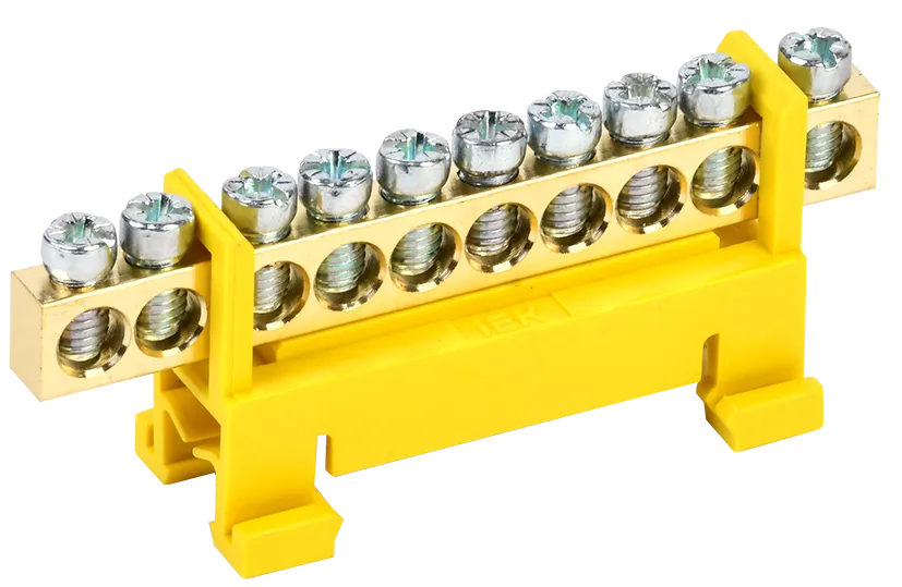 Шина PE "земля" на DIN-изоляторе типа "Стойка" ШНИ-6х9-10-С-Ж IEK