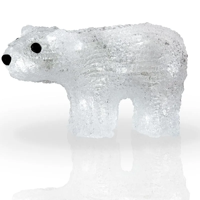 Акриловая светодиодная фигура Белый мишка 15х25 см, 4,5 В, 3 батарейки AA (не входят в комплект), 20 светодиодов NEON-NIGHT - Фото 4