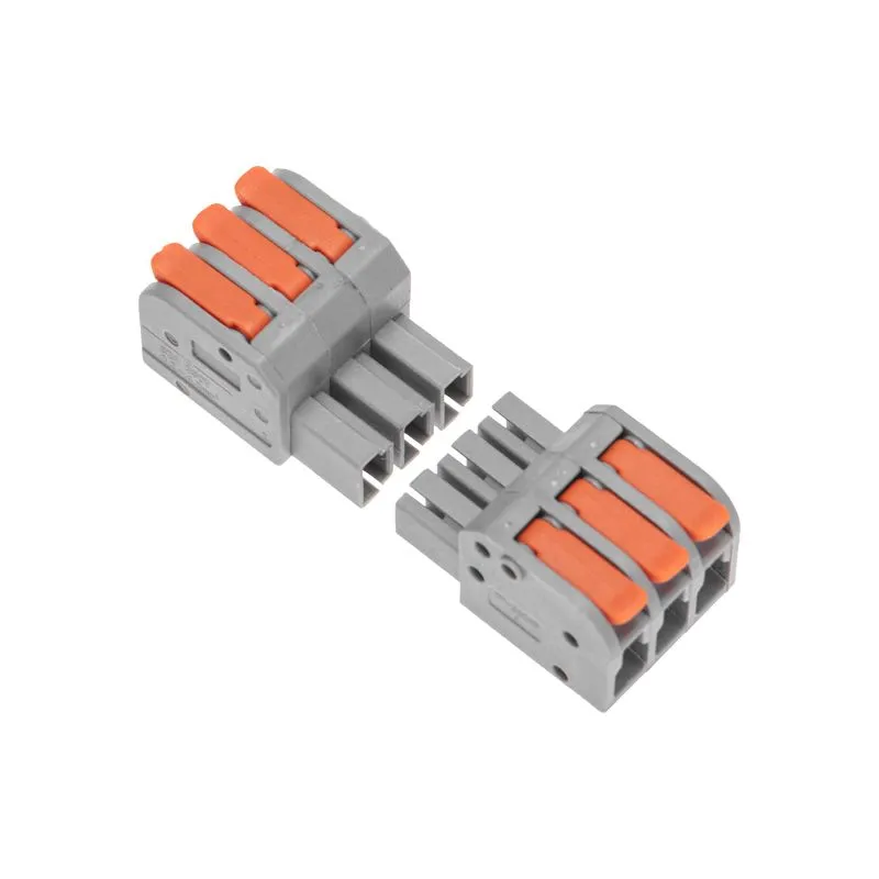 Клемма СМК 222-423R проходная разъемная 3 полюса серая 0,2-2,5/4мм² (40 шт/уп) REXANT - Фото 3