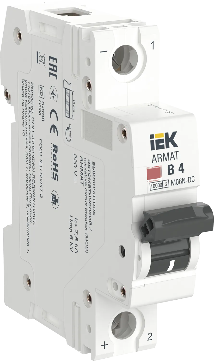 ARMAT Автоматический выключатель M06N-DC 1P B 4А IEK