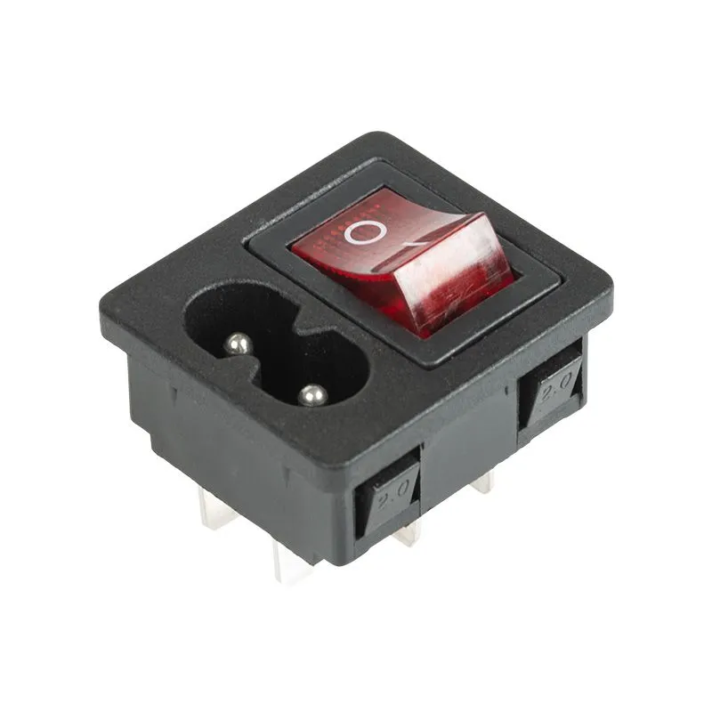 Выключатель клавишный 250 V 6 А (4с) ON-OFF красный с подсветкой и штекером C8 2PIN  REXANT - Фото 4