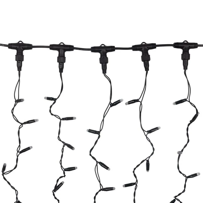 Гирлянда Светодиодный Дождь 2х1,5м, постоянное свечение, черный провод, 230 В, диоды КРАСНЫЕ (шнур п - Фото 2