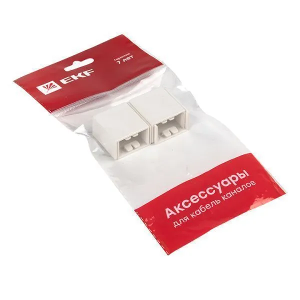 Соединитель (25х16) (4 шт) белый EKF-Plast