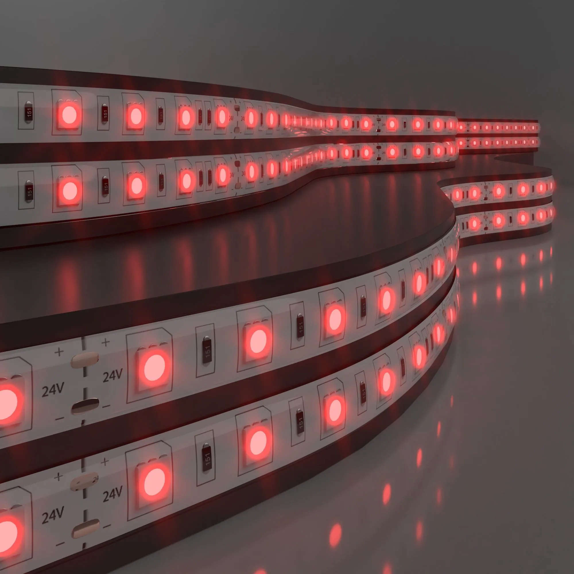 Лента светодиодная 24V 14,4W 60Led 5050 IP65 красный, 5м Elektrostandard