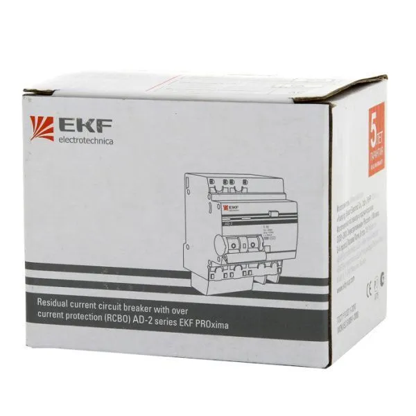 Диф. автомат 2Р 6А 30мА тип АС х-ка C эл. 4,5кА АД-2 EKF - Фото 3
