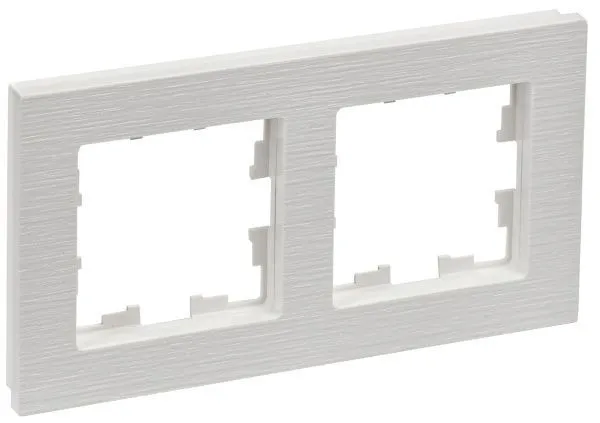 BRITE Рамка 2-местная РУ-2-Бр белый рифленый IEK BR-M22-51-K01