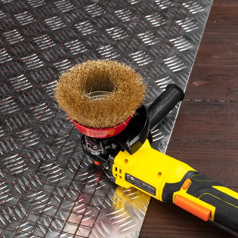 Щетка чашечная для УШМ, витая латунированная проволока, 125мм, М14 KRANZ - Фото 2