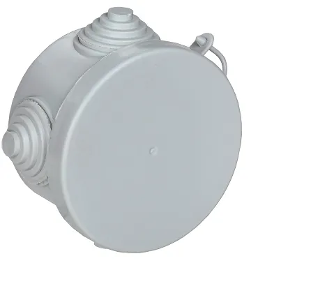 Коробка распаячная КМ для открытой проводки D=65х40мм IP54 4 гермоввода (7035) GENERICA