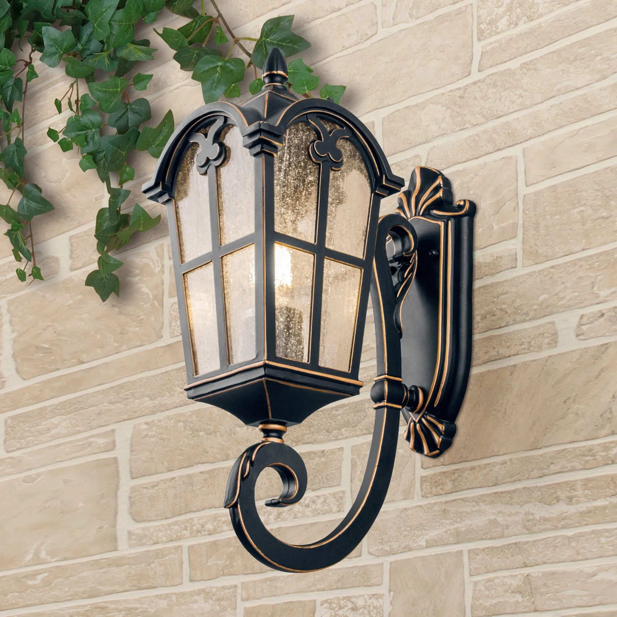Светильник уличный настенный Mira U черное золото Elektrostandard - Фото 3