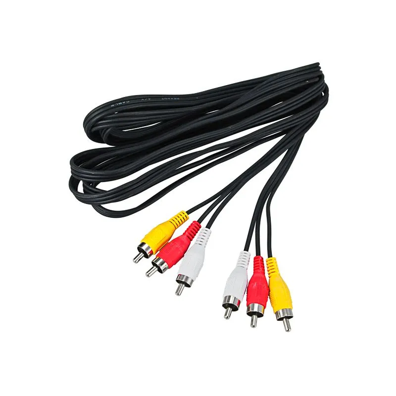 Шнур 3 RCA - 3 RCA, 7м, черный REXANT - Фото 2